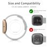 AK Silicone Bands Compatible with Fitbit Versa 2 / Fitbit Versa/Versa Lite/Versa SE Bands for Women Men, Classic Soft Straps Replacement Sport Wristbands for Fitbit Versa 2 Smart Watch (Gray) view 2
