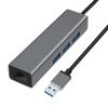 DTECH 3 Port USB to Ethernet Adapter USB 3.0 Hub 10/100/1000 mbps Gigabit Wired Network Cable Converter for Laptop Notebook Desktop Computer Keyboard Router Modem Internet view 1