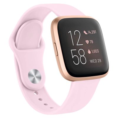 AK Silicone Bands Compatible with Fitbit Versa 2 / Fitbit Versa/Versa Lite/Versa SE Bands for Women Men, Classic Soft Straps Replacement Sport Wristbands for Fitbit Versa 2 Smart Watch (Pink)