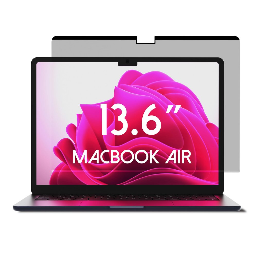 ANBAC Magnetic Privacy Screen for MacBook Air 13 & 13.6 Inch (2022-2025, M2, M3, M4), Removable Laptop Privacy Filter, Blue Light Blocking Shield and Protector