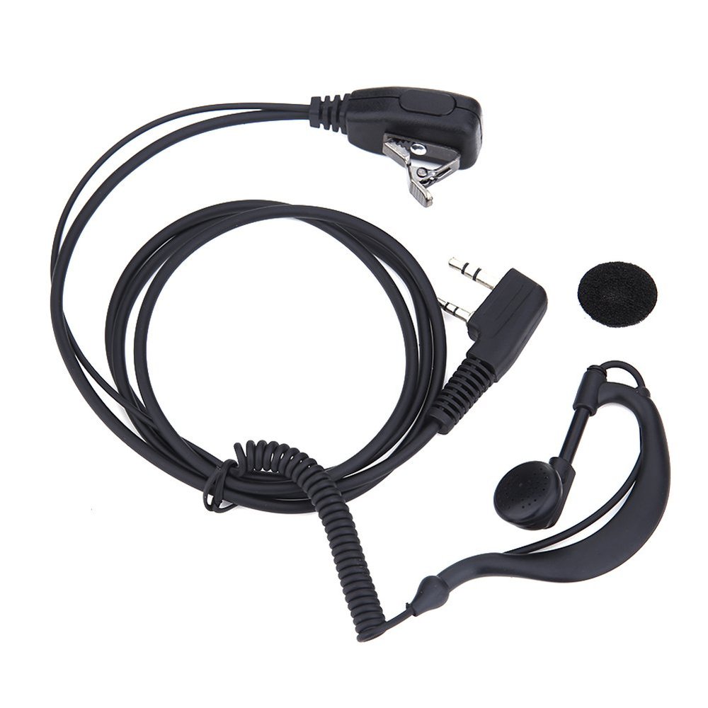 2 PIN Earpiece Headset PTT MIC Ear Hook Walkie Talkie Earbud Interphone Earphone Earpiece for BAOFENG UV5R/KENWOOD/HYT