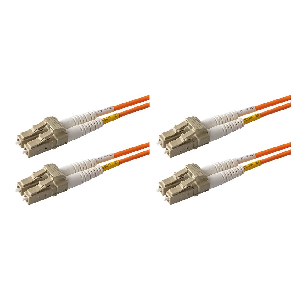 SpeedyFiberTX - 2-Pack 95 Meter Multimode OM1 Duplex LC to LC Fiber Patch Cable, Corning OM1 62.5/125 Optical Fiber, Orange Riser OFNR Cable Jacket
