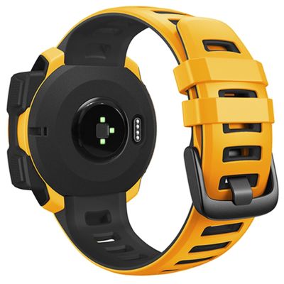 SKM Silicone Watch Band for Garmin Instinct/Instinct Tide/Esports/Solar/Tactical Replacement Watch Band Wristband Strap (Color : Yellow Black, Size : Garmin Instinct)