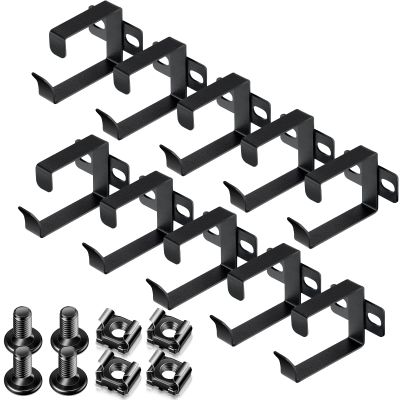 10 Pieces Server Rack Cable Management D Ring Hooks Cable Hooks Black Cable Management Rack Wire Organizer Cable Organizers Vertical Rack Mount Server Rack Accessories for Network Cables Fiber Optic