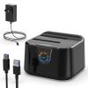 GODO USB 3.0 to SATA III Mini Dual Bay External Hard Drive Docking Station for 2.5/3.5 inch HDD SSD,Support Offline Clone,Hot Pluggable,UASP (5 Gbps) and Max view 1