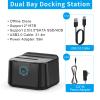 GODO USB 3.0 to SATA III Mini Dual Bay External Hard Drive Docking Station for 2.5/3.5 inch HDD SSD,Support Offline Clone,Hot Pluggable,UASP (5 Gbps) and Max view 2
