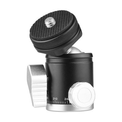 Andoer Tripod Signs, 2 in 1 Cold Shoe Mount Ball Head with 1/4 Screw, 360 Rotating Ball Head for Tripod with Phone and Camera Mount