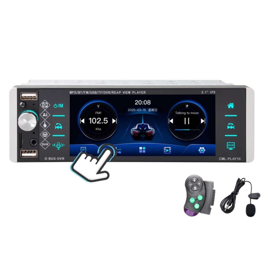 5.1 Inch 1Din 5188 Car MP5 Player IPS Press Screen Voice Control Radio RDS AM FM 4USB Bidirectional Interconnection+Collar microphone