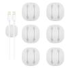 Shintop Cable Clips, 6 Pack White Double Cord Holder Adhesive Cord Management Wire Organizer for Organizing Desk Nightstand Car Phones Chargers view 1