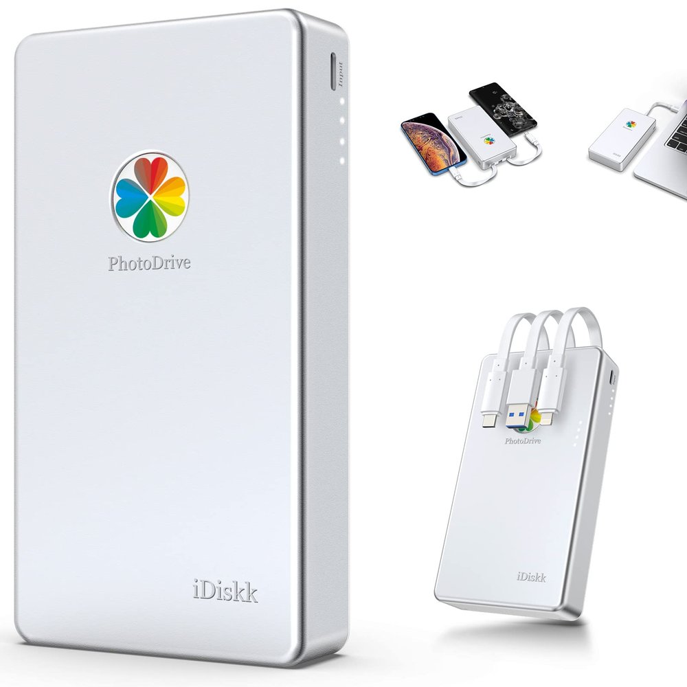 iDiskk MFi Certified 2TB External Hard Drive for iPhone,iPad,MacBook,PC,Photo Storage Phone Drive for Android Mobile to Backup Photos | Video | Files (auto Backup) for iPhone 17/16/ 15/14/13/12