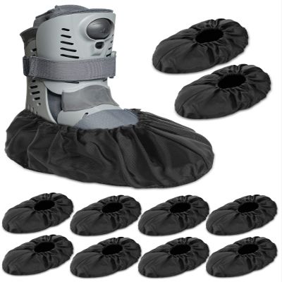 Janmercy 10 Pcs Fracture Walking Boot Cover Recovery Shoes Covers Waterproof Rain for Walking Boot Brace Orthopedic Cover with Rubber Sole Reusable(X-Large)