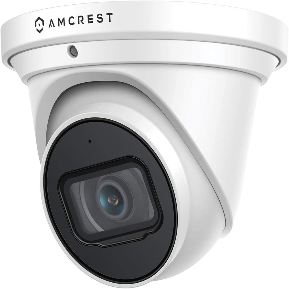 Amcrest UltraHD 4K (8MP) Outdoor Security IP Turret PoE Camera, 3840x2160, 98ft NightVision, 2.8mm Lens, IP67 Weatherproof, MicroSD Recording (256GB), (REP-IP8M-T2599EW) White (Renewed)