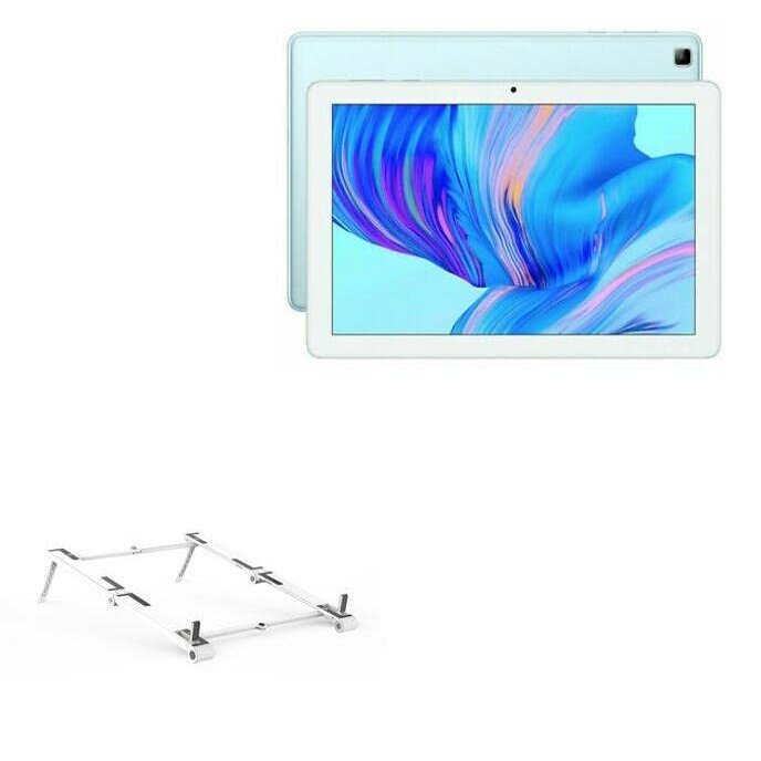 BoxWave Stand and Mount Compatible with Honor Pad X6 - Pocket Aluminum Stand 3-in-1, Portable Multi Angle Viewing Riser - Metallic Silver