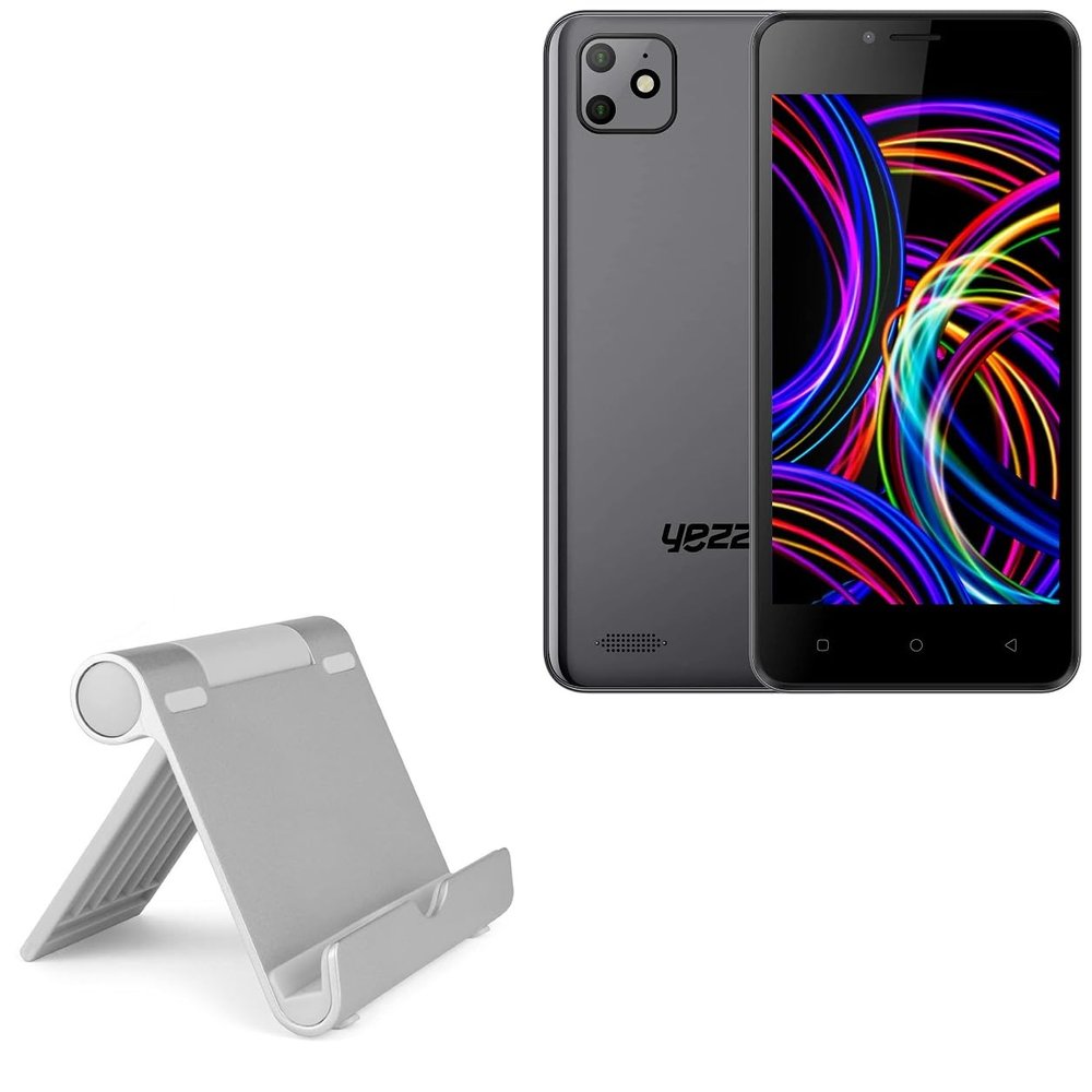 BoxWave Stand and Mount Compatible with Yezz Liv 2 - VersaView Aluminum Stand, Portable, Multi Angle Viewing Sturdy