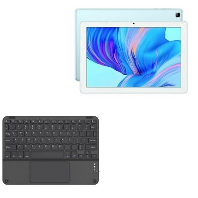 BoxWave Keyboard Compatible with Honor Pad X6 - SlimKeys Bluetooth Keyboard with Trackpad, Portable Slim TouchPad - Jet Black