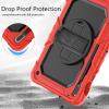 QANXGOG Case for Samsung Galaxy Tab S8 11 inch 2022, Tab S7 11-Inch 2020 Shockproof Protective Cover with Built-in Screen Protector&360 Swivel Kickstand&Hand Strap&Shoulder Strap,Red view 2