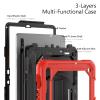 QANXGOG Case for Samsung Galaxy Tab S8 11 inch 2022, Tab S7 11-Inch 2020 Shockproof Protective Cover with Built-in Screen Protector&360 Swivel Kickstand&Hand Strap&Shoulder Strap,Red view 3