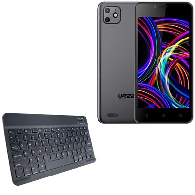 BoxWave Keyboard Compatible with Yezz Liv 2 - SlimKeys Bluetooth Keyboard, Portable Thin with Chiclet-Style Keys - Jet Black