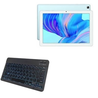 BoxWave Keyboard Compatible with Honor Pad X6 - SlimKeys Bluetooth Keyboard - with Backlight, Portable Slim LED 7 Colors - Jet Black