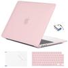 EooCoo Compatible with MacBook Air 13 inch Case 2026 2025-2022 M4 M3 M2 Model A3240 A3113 A2681, Mac Air 13.6 inch Frost Hard Shell & Keyboard Cover & Screen Film & Type-C, Matte Pink view 1