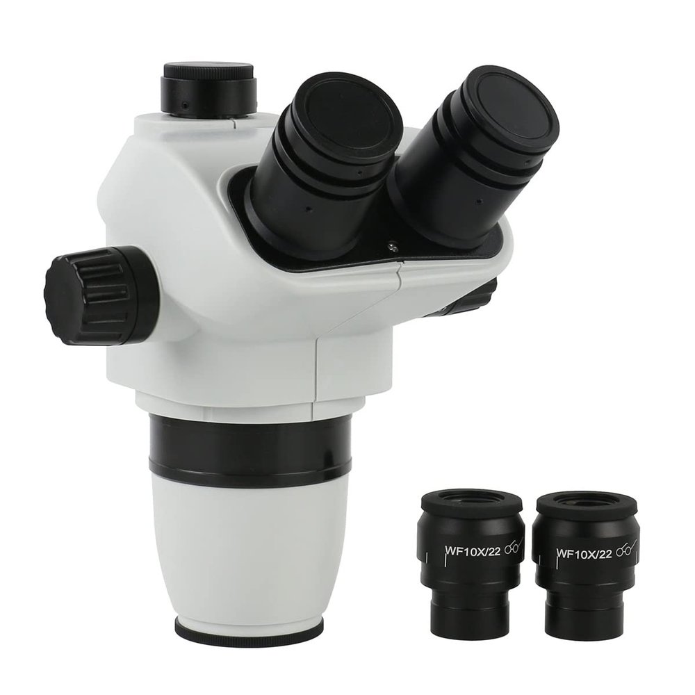 Lab Microscope Slides 3.35X 6.7X 45X 90X Zoom Simul-Focal Trinocular Stereo Microscope 0.5X 2X Barlow Lens Microscope Parts (Color : 6.7X-45X)