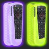2 Pack Cover for Dish Network Remote, Case for Dish TV Remote Control 52.0/54.0 Replacement, Silicone Skin Sleeve Glow in The Dark Green Purple view 1