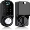 Fingerprint Smart Door Lock with Keypad Handle,Electronic Keypad Entry Lever Knob with Handle, for Home, Apartment, Office, Front Door, Bedroom, Keyless Entry Door Lock view 1
