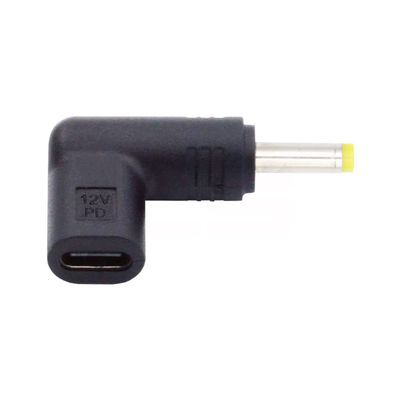 Cablecc USB 3.1 Type C USB-C Female to DC 12V 4.0x1.7mm Plug Adapter 90 Degree Angled PD Emulator Trigger