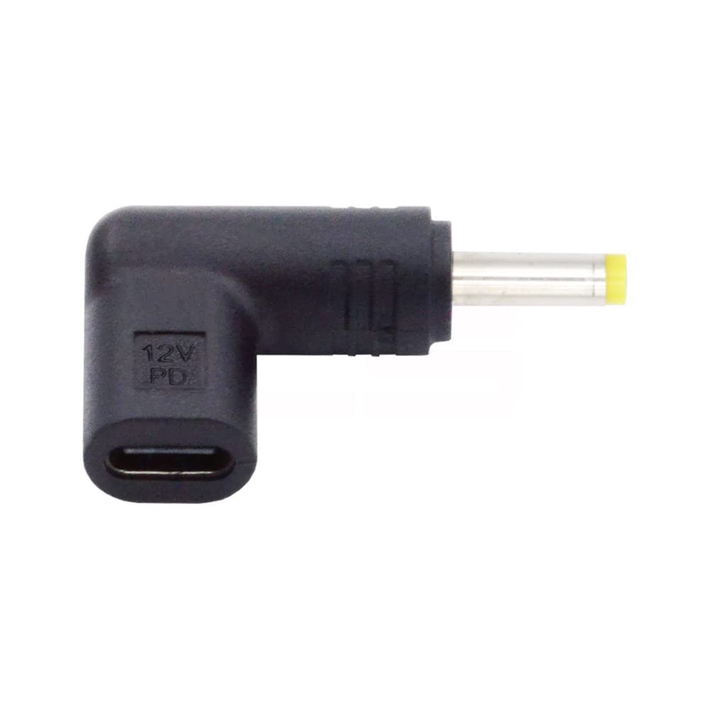 Cablecc USB 3.1 Type C USB-C Female to DC 12V 4.0x1.7mm Plug Adapter 90 Degree Angled PD Emulator Trigger