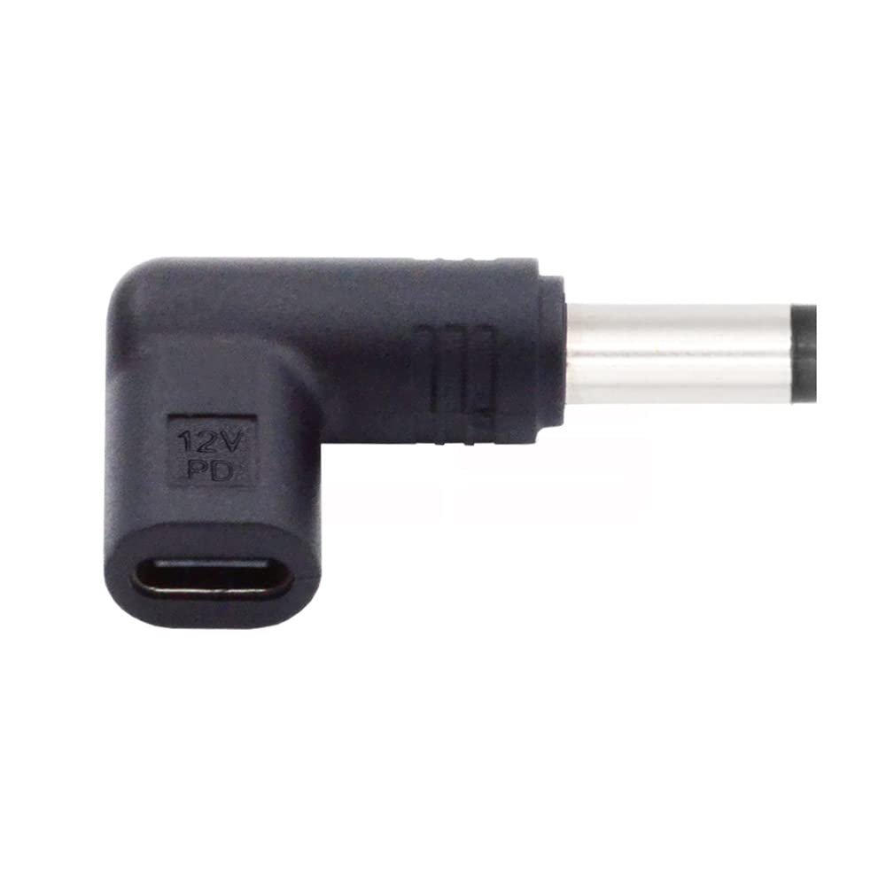 cablecc USB 3.1 Type C USB-C Female to DC 12V 5.5x2.1mm Plug 90 Degree Angled Adapter PD Emulator Trigger