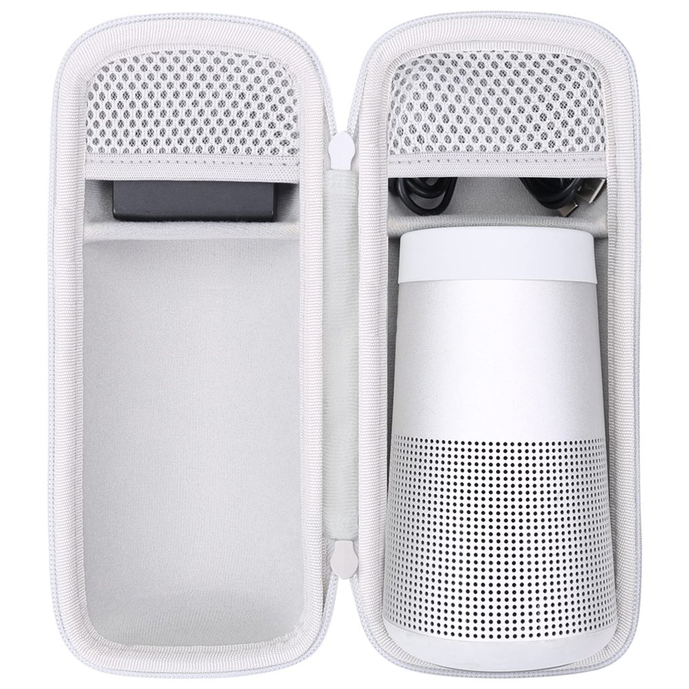 co2CREA Hard Case Replacement for Bose SoundLink Revolve Series II Portable Bluetooth Speaker, Silver Grey Case