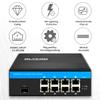 OLYCOM POE++ 240W SFP Hardened Switch Full Gigabit Ethernet Fiber Optic Converter 10/100/1000M 8 X Gigabit POE Ports 1 X SFP Slot DIN-Rail Mount view 2