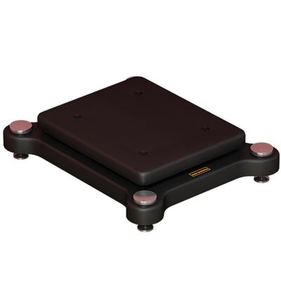 Audio Amp Stand Subwoofer Isolation Stand Desktop Audio Speaker Riser Double Layer Floor Speaker Mounts with Fixed Copper Spikes (Color : Black, Size : 53x48cm)