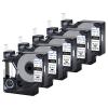 USUPERINK 5 Pack Compatible Labels Tape Replacement for DYMO 18055 12mm 1/2" x 5ft Black on White Heat Shrink Tube Labels for Cables Use with Rhino 3000 4200 5200 5000 6000 Industrial Label Maker view 1