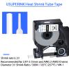 USUPERINK 5 Pack Compatible Labels Tape Replacement for DYMO 18055 12mm 1/2" x 5ft Black on White Heat Shrink Tube Labels for Cables Use with Rhino 3000 4200 5200 5000 6000 Industrial Label Maker view 2