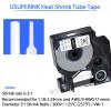 USUPERINK 4 Pack Compatible Labels Tape Replacement for DYMO 18051 6mm 1/4" x 5ft Black on White Heat Shrink Tube Labels for Cables Use with Rhino 3000 4200 5200 5000 6000 Industrial Label Maker view 2
