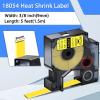 USUPERINK 10 Pack 9mm Yellow Heat Shrink Tube Compatible for DYMO 18054 3/8" Black on Yellow Heat Shrink Label Tape for Cables Use with Rhino 3000 4200 5200 5000 6000 Industrial Label Maker view 2