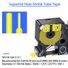 USUPERINK 8 Pack Compatible Labels Tape Replacement for DYMO 18058 19mm 3/4" x 5ft Black on Yellow Heat Shrink Tube Labels for Cables Use with Rhino 4200 5200 5000 6000 Industrial Label Maker view 2