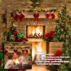 10x10ft Fabric Christmas Photography Backdrops Fireplace Decoration Stone Wall Christmas Socks Photo Booth Prop Background for Photo Studio view 4