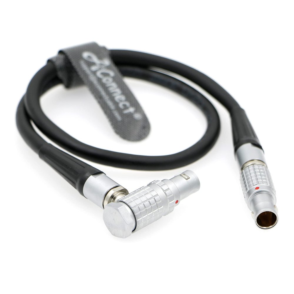 AConnect 6 Pin Male to Right Angle 6 Pin Female Power Extension Cable for DJI Ronin-2, RED Scarlet & Epic Camera 19.7Inches/50cm