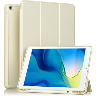 Akkerds Case Compatible with iPad 10.2 Inch 2021/2020/2019, for iPad 9th/8th/7th Generation Case with Pencil Holder, Protective Cover with Soft TPU Back, Auto Sleep/Wake, Starlight