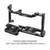 Andoer Camera Cage + Top Handle Kit Aluminum Alloy with Dual Cold Shoe Mount 1/4 Inch Screw Compatible with Canon EOS 90D/80D/70D DSLR Camera view 3