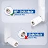 Bingfu Dual Band WiFi 2.4GHz 5GHz 5.8GHz 8dBi MIMO RP-SMA Male White Antenna (2-Pack) for WiFi Router Wireless Network Card USB Adapter Security IP Camera Video Surveillance Monitor view 3
