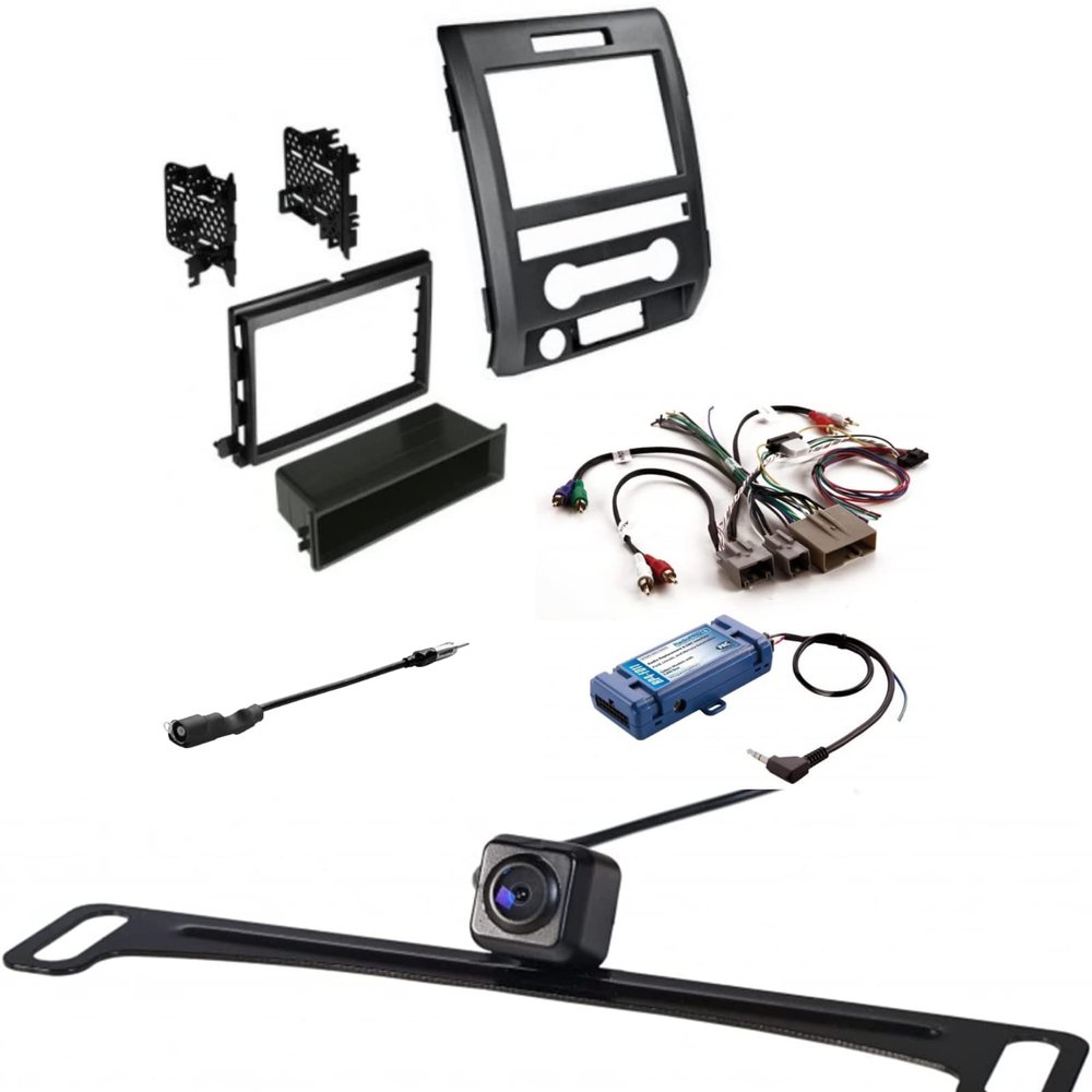 Dash Kit for Ford F-150 2009-2014 and Rearview Camera kit with Steering Wheel Control and Complete Dash Kit Replacement
