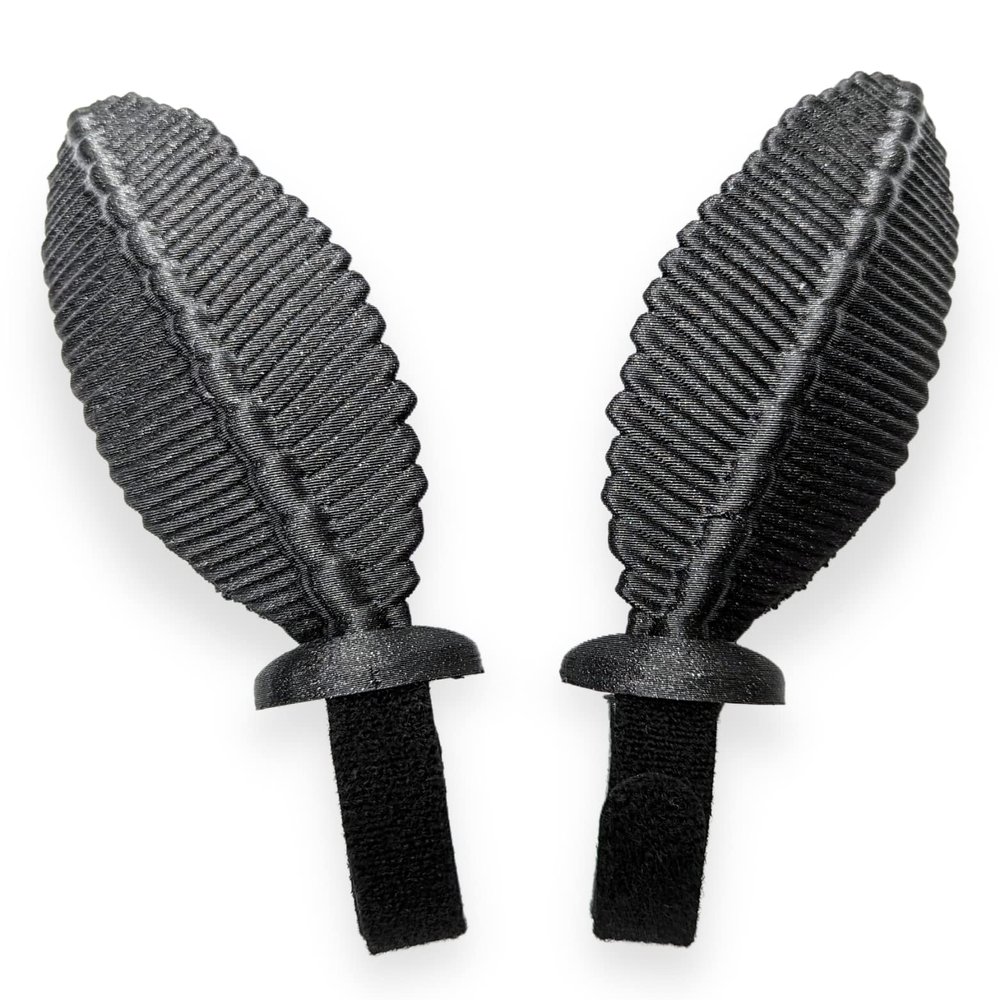 BeamTeam3D Moth Antennas Headphone Attachments - Adorable Bug Ears for Headphones in Black with Hidden Self Fastener - Moth Antenna for Gamers and Streamers