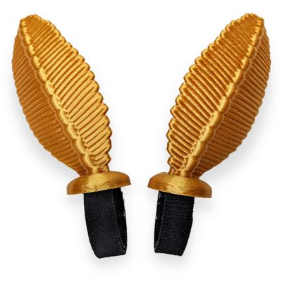 Moth Antennas Headphone Attachments - Adorable Bug Ears for Headphones in Various colors with Hidden Self Fastener - Moth Antenna for Gamers and Streamers (Gold)