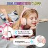 IFECCO Wireless Kids Headphones with Microphone,Foldable Cute Light Up Cat Ear Children Girls Bluetooth Headphones with Case for School Gifts Travel view 3