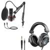 FIFINE USB Microphone Set, 1/4 or 1/8 Podcast Monitoring Wired Headphones, Gaming Microphone Kit Bundle for Streaming, Podcast, Home Studio, Headphones with Detachable Cables (T732+H8) view 1