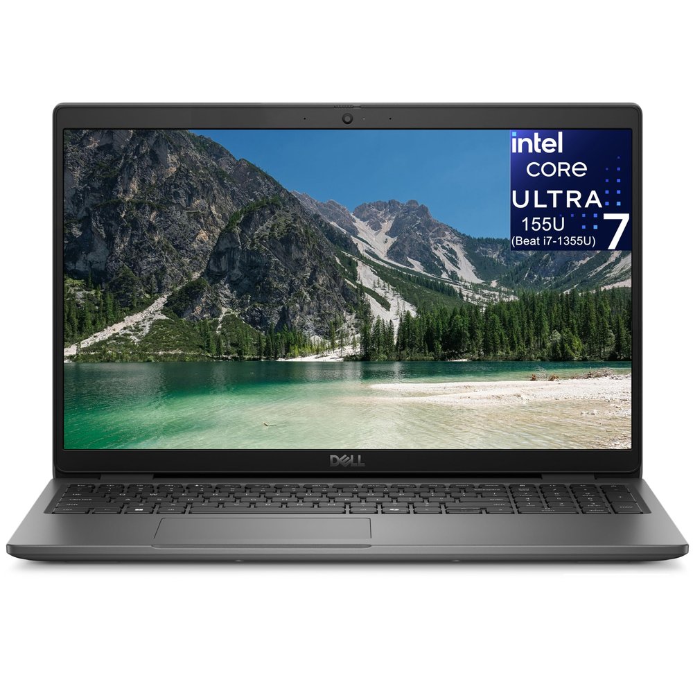 Dell Latitude Laptop Computer for Business, Intel Ultra 7 155U (12C/14T), 16GB DDR5, 512GB SSD, Backlit Keyboard with Fingerprint Reader, 15.6" FHD, WiFi 6, 2X 4K Output, Windows 11 Pro, Carbon Black