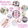 70pcs Cable Ties Reusable Pink Wire Ties Cable Management Cord Ties Reusable for Electronics Hook and Loop Cable Ties for Computer 4 6 8 Inch view 3